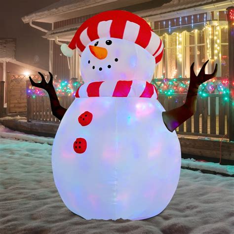 Christmas Inflatable Snowman With Christmas Hat Foter