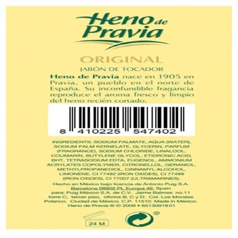 Jabón de tocador Heno de Pravia natural 4 pzas de 115 g c u Bodega