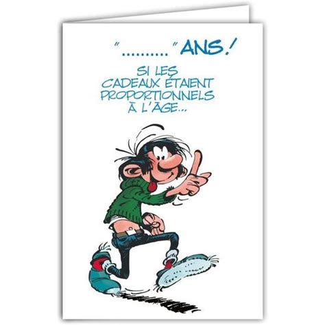 Gaston Lagaffe Glct 0137 Carte D Anniversaire Ans Âge Paquets Cadeaux