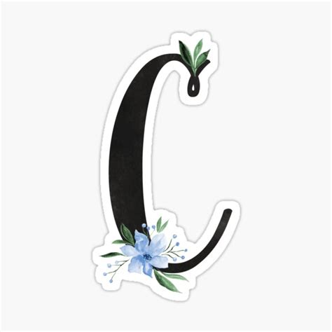 "Floral Monogram - C" Sticker by alihilker | Redbubble