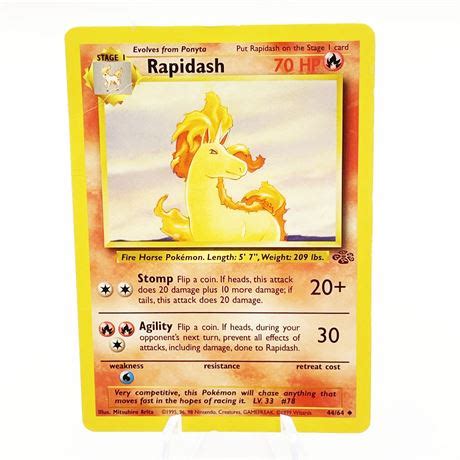 Whole Hog Online Auctions 1999 Rapidash Pokemon Card