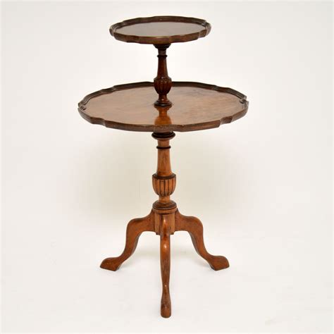 Antique Figured Walnut Two Tier Table Marylebone Antiques