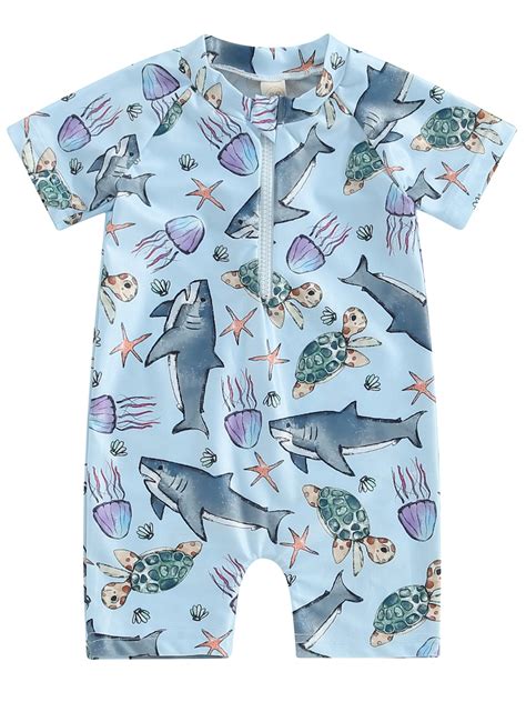 Mevireiy Baby Boy Rash Guard Swimsuit Sun Protection One Piece Zipper