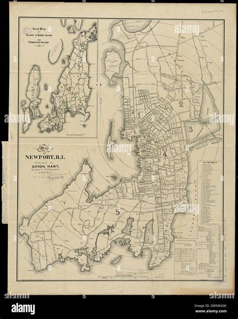 Map of Newport, R.I. Includes index, table of distances, and table of ...