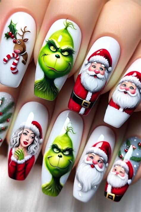 33 Grinch Nails-Steal the Festive Spirit