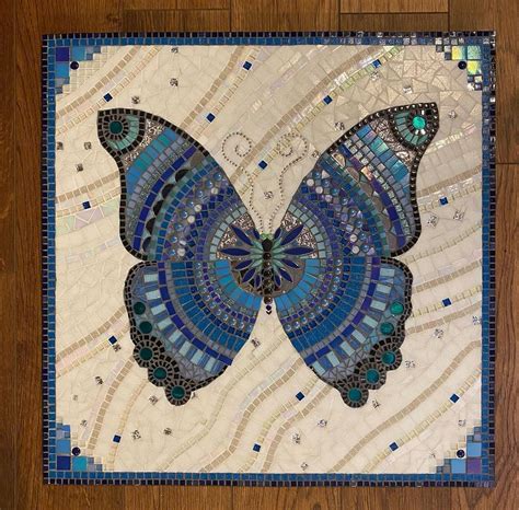 Butterfly Mosaic Blue Butterfly Artist And Craftsman Mosaic Art