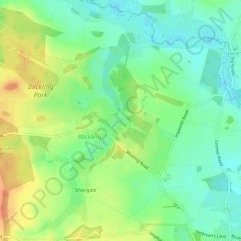 Blickling Hall topographic map, elevation, terrain