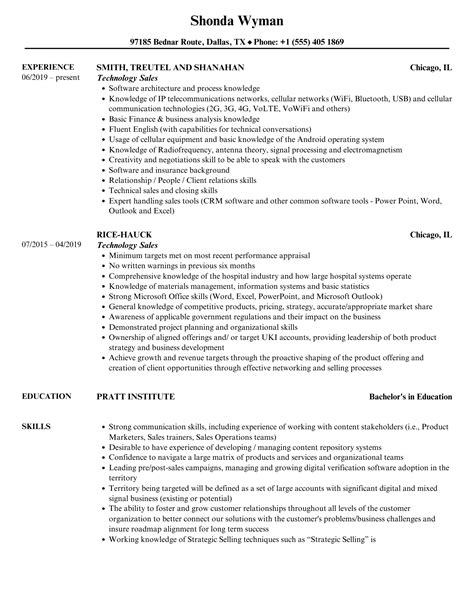 Tech Sales Resume Template Web Technology Sales Resume Samples And