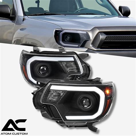 Faros Frontales Con Barra DRL En C Y Proyector Toyota Tacoma 2005