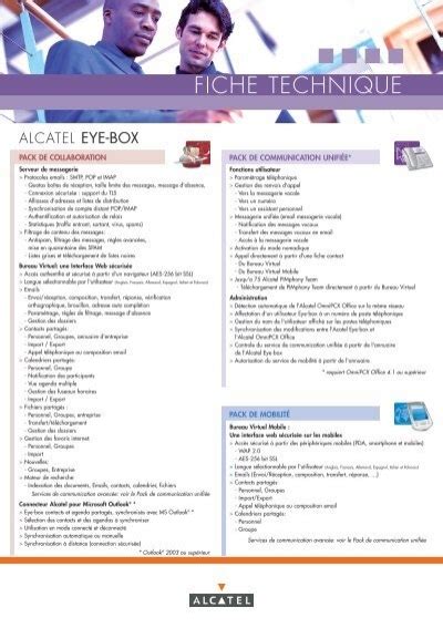 Fiche Technique Alcatel Lucent Eye Box Support