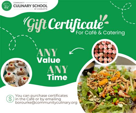 Gift Certificates • Community Culinary School of Charlotte