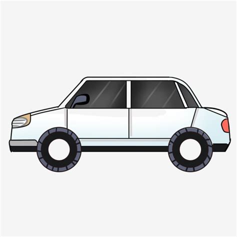 Car Side View Clipart Vector, White Car Side View Illustration, Car ...