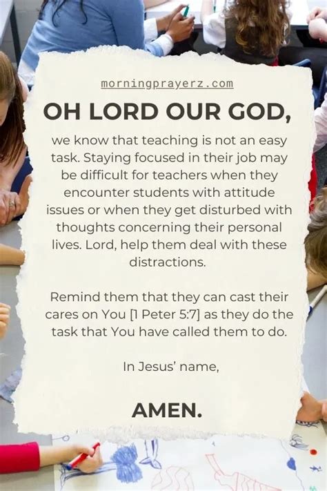 Morning Prayer for School Teachers - Morning Prayers