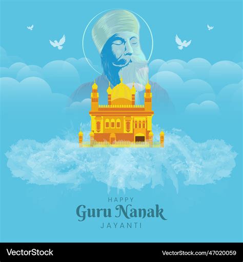 Happy Guru Nanak Jayanti Banner Design Royalty Free Vector