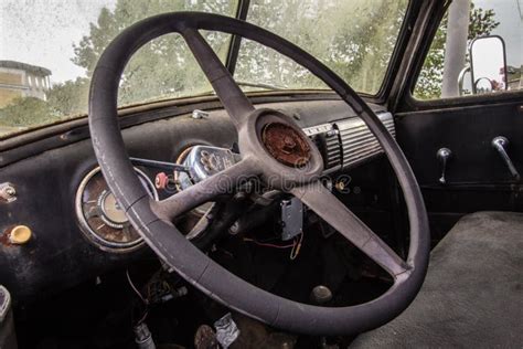 Old Rusted Chevy Pick Up Truck Interior Editorial Stock Image - Image ...