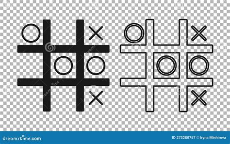 Black Tic Tac Toe Game Icon Isolated On Transparent Background Vector