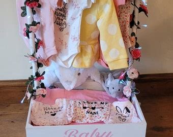 Baby Hamper Crate With Clothing Rail Rail Crate Baby Gifts Baby