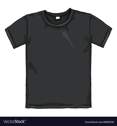 Vector Realistic T Shirt Black Blank T Shirt Black Realistic Unisex