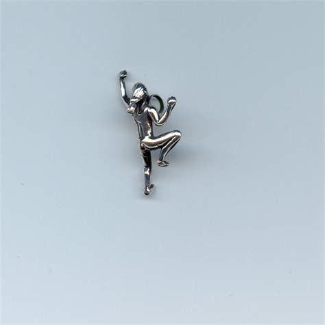 Climbing Girl Figurine Pendant Sterling Silver Rock Climbing Jewelry