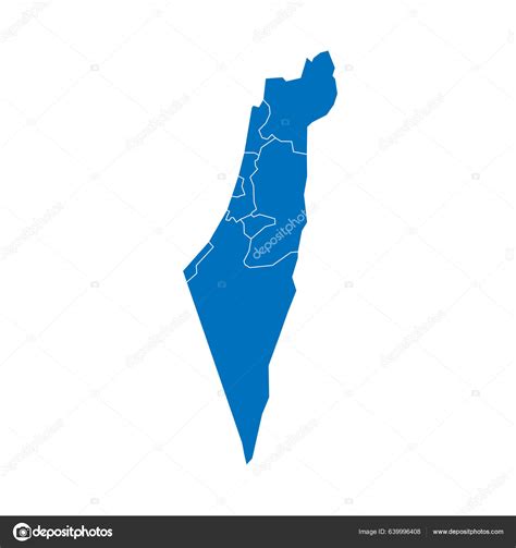 Israel Mapa Político Las Divisiones Administrativas Distritos Franja