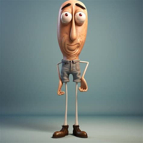 Premium Photo | Funny cartoon man standing with short torso