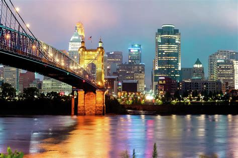 Downtown Cincinnati City Skyline - Color Photograph by Gregory Ballos ...