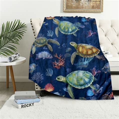 ARISTURING Sea Turtle Throw Blankets Bluey Blanket Throw Ocean Themed