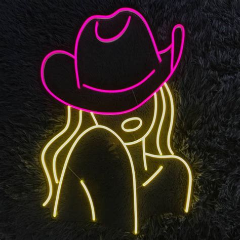 Handmadetneonsign Cowgirl Neon Signs Cowgirl Led Lights Cowgirl Neon