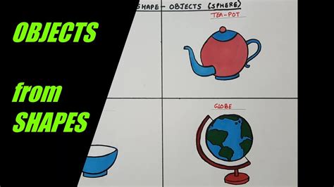 How To Draw Simple And Easy Objects From Sphere 3d Shapes For Kids