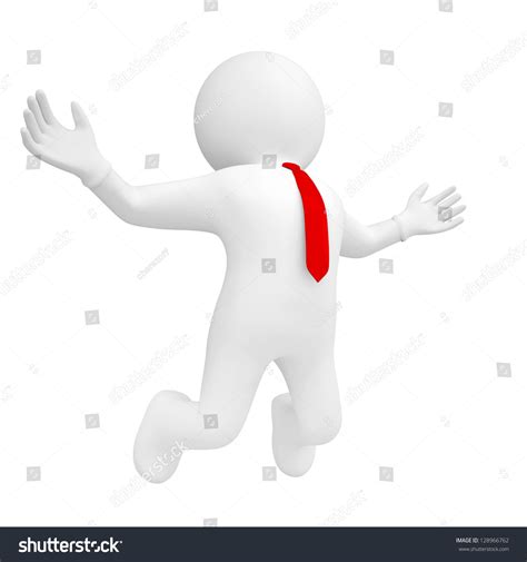 3d Man Jumping Isolated Render On ภาพประกอบสต็อก 128966762 Shutterstock