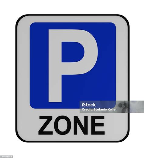 German Traffic Sign Beginning Of Parking Space Management Zone Isolated