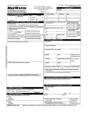 FDA 3500A FORM PDF