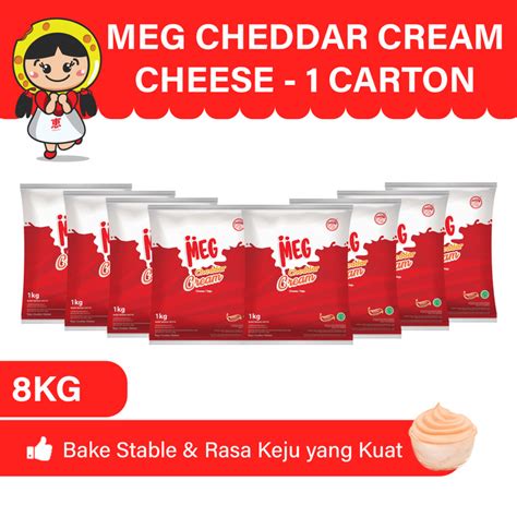 Promo MEG Cheddar Cream Keju 1 Kg 8pcs 1 Karton Cicil 0 3x