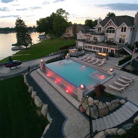 Mega Mansions On Instagram Waterfront Home With Helicopter Pad