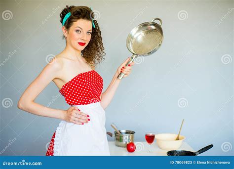 Housewife In The Kitchen Stock Image Image Of Brunette 78069823