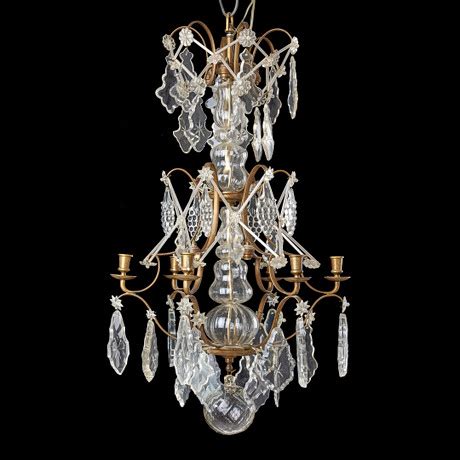 LJUSKRONA rokoko stil omkring för sex ljus stomme i mässing Belysning Lampor