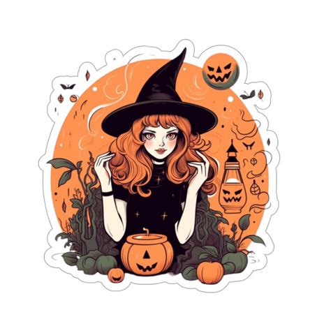 Witch Sticker Halloween Sticker Pumpkin Sticker Cool Stickers