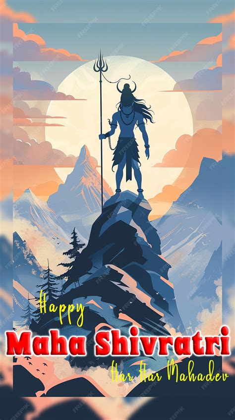 Premium Psd Happy Maha Shivratri Hindu Festival Celebration