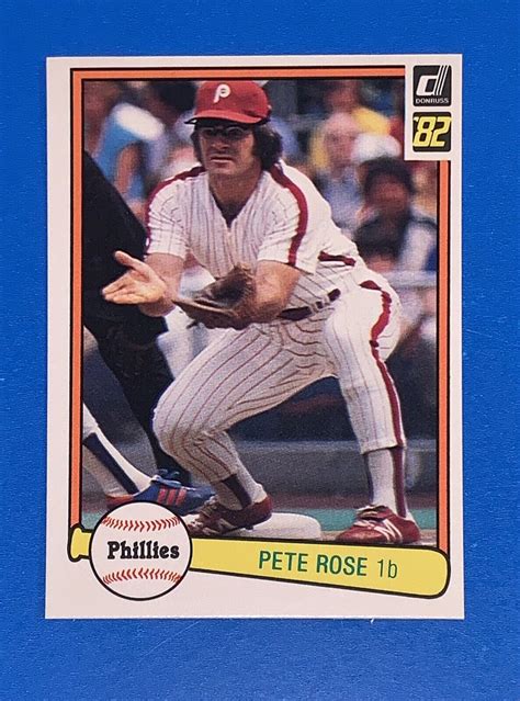 1982 Donruss Pete Rose Baseball Card 169 Philadelphia Phillies Set