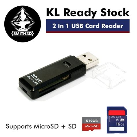 MicroSD + SD Card Reader 2 in 1 USB 2.0 Backup for 3D Printer - Smith3D