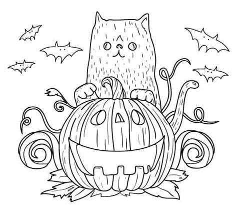 Coloriage Chat Noir D Halloween T L Charger Et Imprimer Gratuit Sur