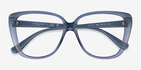 Vogue Eyewear VO5413 - Square Transparent Blue Frame Glasses For Women | Eyebuydirect Canada