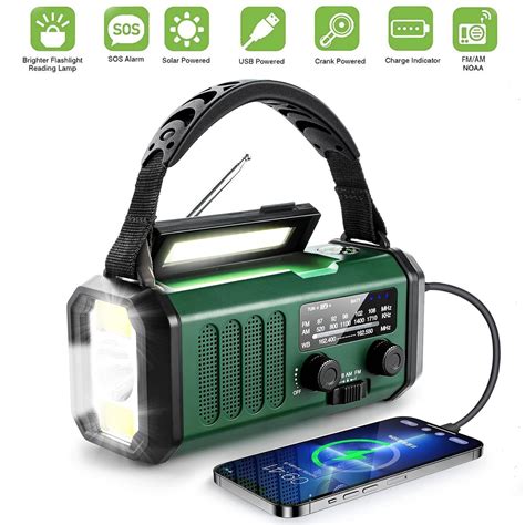 Emergency Solar Hand Crank Weather Radio Power Bank Charger Flashlight