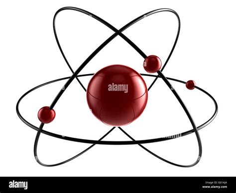 A Nucleus With 3 Orbital Rings And Electrons Around The Core Stock