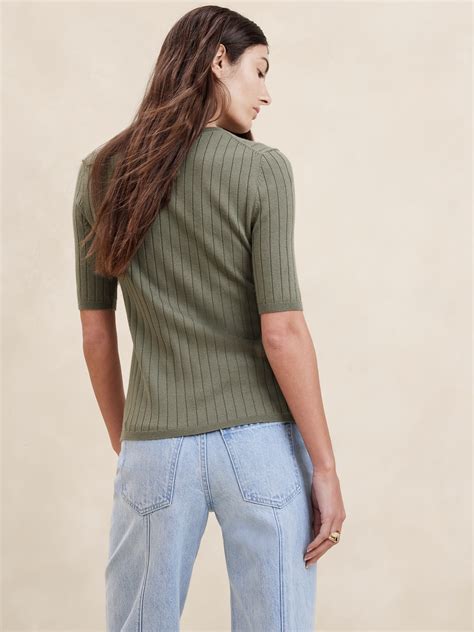 Nezha Merino Ribbed Sweater Banana Republic