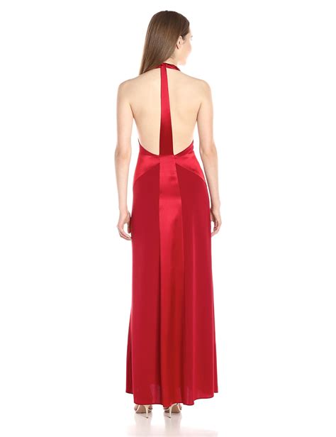 Jill Jill Stuart Womens Halter Satin Back Crepe Gown Backless Dress