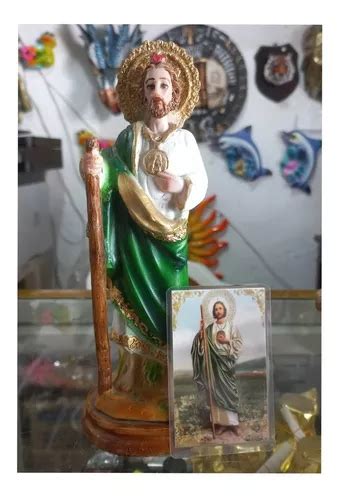 San Judas Tadeo Figura Resina Cm Imagen Oraci N Meses Sin Intereses