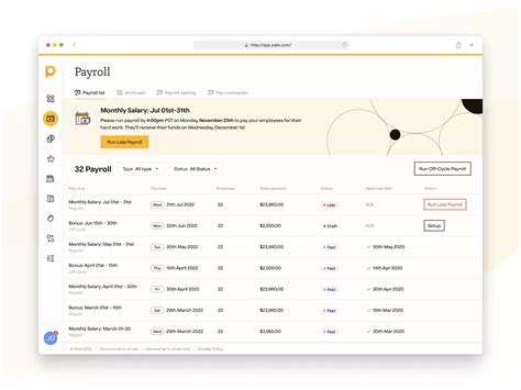 Paie - Run Payroll Dashboard Design