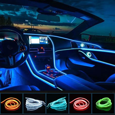 1m 2m 3m 5m Car Interior Led Decorative Lamp El Wiring Neon Strip For