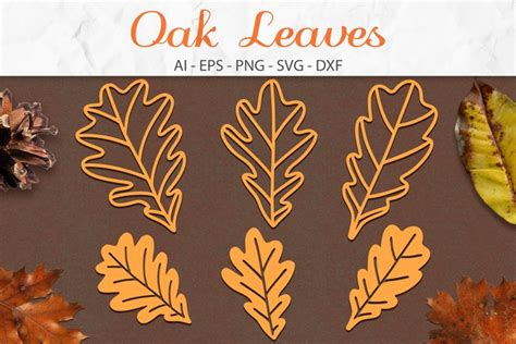 Oak Leaves Svg Png Dxf Eps Autumn Oak Leaf Paper Cut